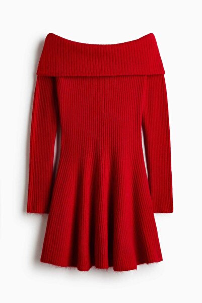 H&M Rib-knit off-the-shoulder dress