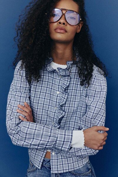 H&M Frill-collared cotton blouse