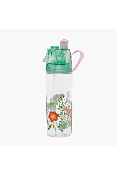 Juniors Floral Tritan Water Bottle with Water Mist Trigger – 580 ml