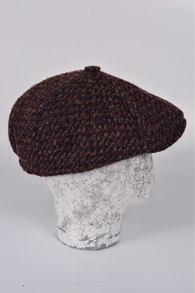 mercantoptan Winter 8 Piece Genuine Wool Patterned Model Peaky Blinders Cap Hat