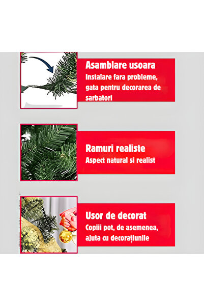 esimplu Τεχνητό Χριστουγεννιάτικο Δέντρο, 380 Κλαδιά, Περιλαμβάνεται Μεταλλική Βάση, Εσωτερική Χρήση, Ύψος 180 cm, Πράσινο