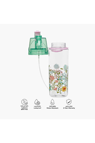 Juniors Floral Tritan Water Bottle with Water Mist Trigger – 580 ml