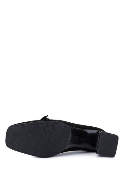 Tamer Tanca Women's Genuine Leather Black Suede Classic Shoes