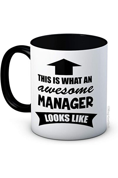 NASAQ Mug-Tastic Coffee Mug 'This is What an Awesome Manager Looks Like' - Ceramic, Black & White