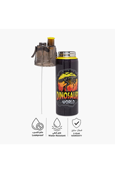 Juniors Dinosaur Stainless Steel Water Bottle with Water Mist Trigger – 500 ml