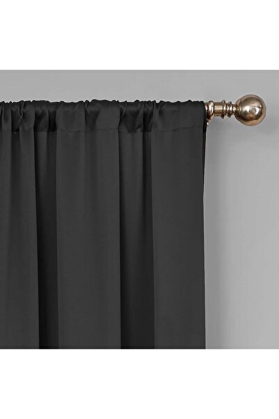 Eclipse Tricia Modern Window Curtains, 2 Panels 26 x 63 in, Black (Polyester)