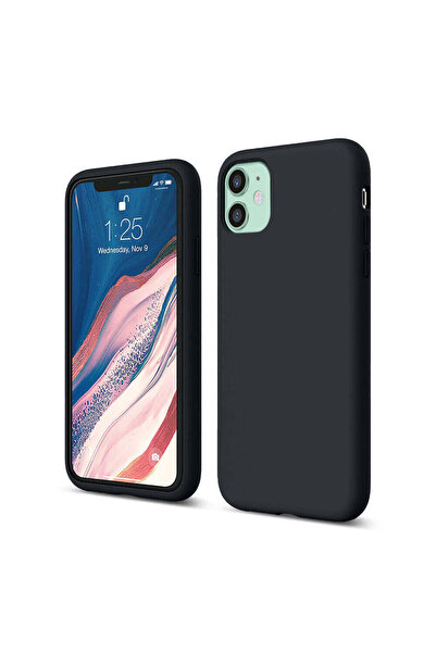 Casey Studios Husa Soft Silicone iPhone 11, Microfibra in Interior, Slim, de Protectie, Midnight Blue