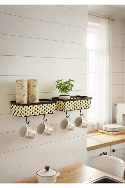 Vivart رف منظم متعدد الأغراض مكون من قطعتين مع حامل لاصق