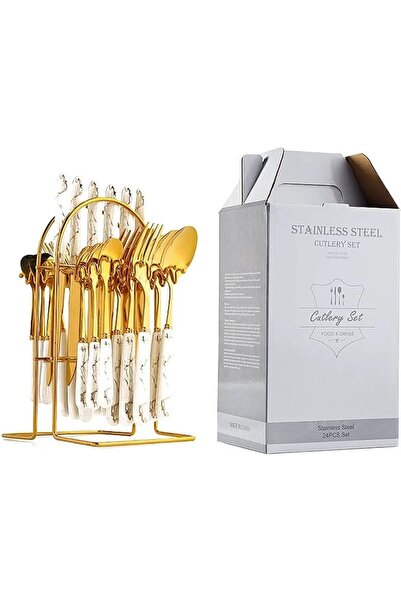 VAV GET 24-PIECE FLATWARE CUTLERY SET FOR 6 PEOPLE