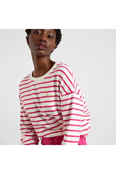 KİABİ Breton T-shirt with embroidery PINK