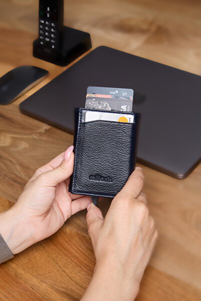3771 Genuine Leather Premium Mechanism Automatic Wallet RFID Protection