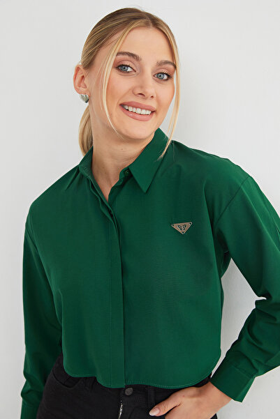 Fulla Moda Crop Shirt with Butterfly Accessories