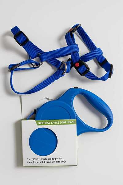 Petfactory Set complet de ham reglabil și lesă retractabilă 3m pentru câini