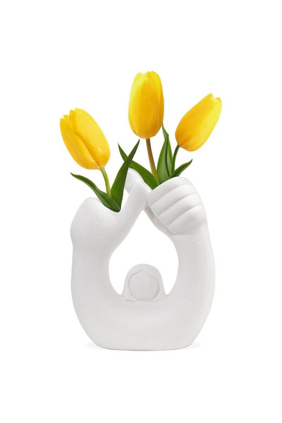 OEM Boho ceramic vase, decorative for living room, office, bedroom, bathroom, kitchen, 14 x 17 x 6 cm