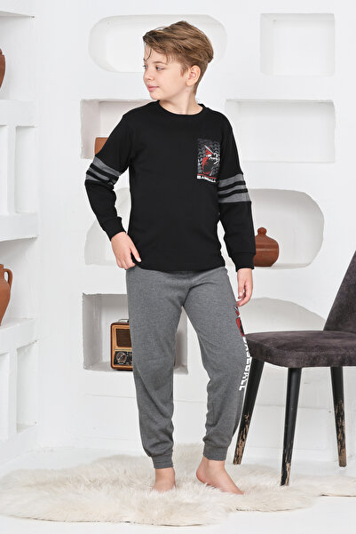 MODANINO Boy's Pajama Set with Printed 100% Cotton Interlock Fabric on the Back 12348