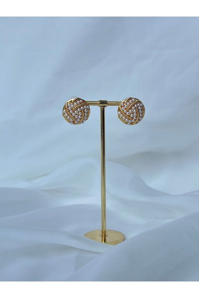 Nacre Pearl Coral Tarz İncili Küpe