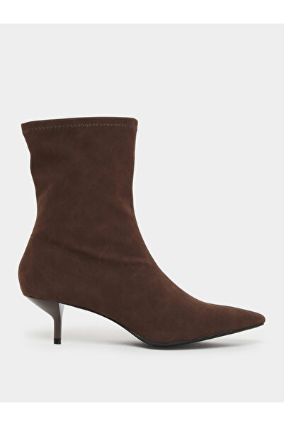 Styli Brown Suede Look Ankle Boots
