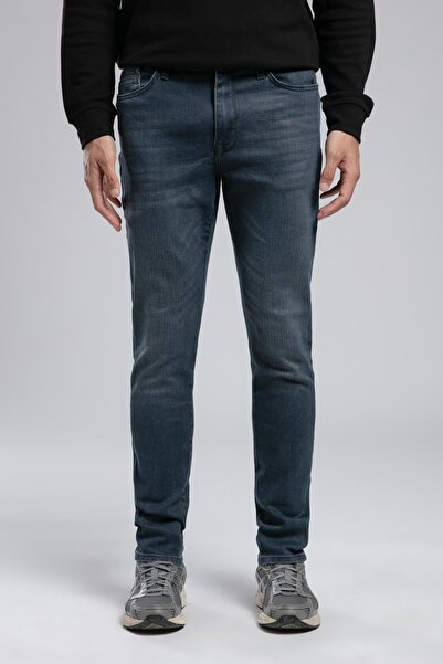 Lee Cooper Jack Mid-Waist Slim Fit Skinny Leg Hapson Smoky Coated Men's Jeans