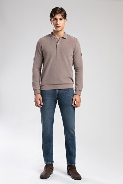 Lee Cooper بنطلون جينز رجالي أزرق بخصر عادي وقصة ضيقة من لندن