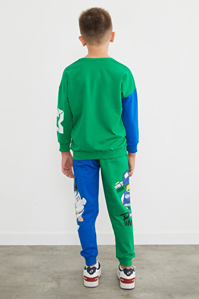 Fulla Moda Printed Color Block Boy's Tracksuit Set
