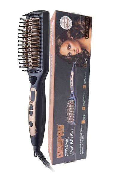 Geepas فرشاة شعر إحترافية سيراميك حراري (2في1) 45 واط تحكم بالحرارة شاشة LED ...