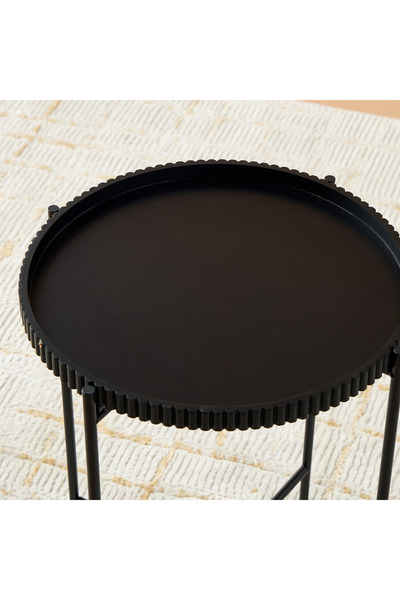 Lifestyle Ribbed Metal Side Table
