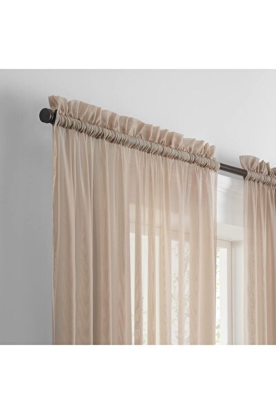 Pairs To Go Victoria Sheer Curtain Panels, 59×95 in (Pack of 2), Light-Filtering, Taupe