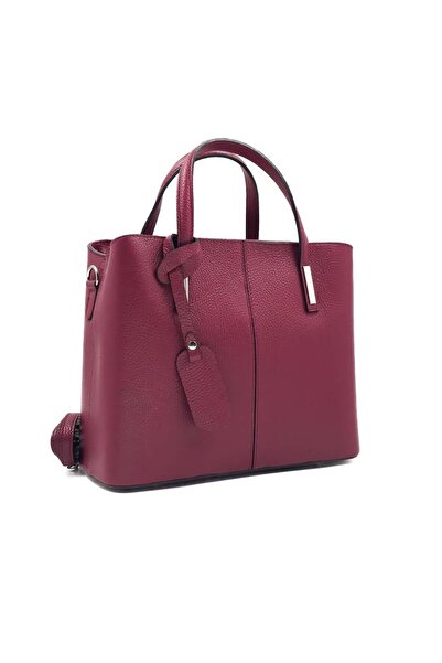 Posete Fagaras Poseta Piele Emanuelle - Bordo, 3 Compartimente, 1 Buzunar, Ba...