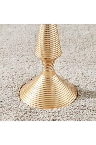 Lifestyle طاولة مستديرة ذات سطح معدني مزخرف - 30×30×54 سم