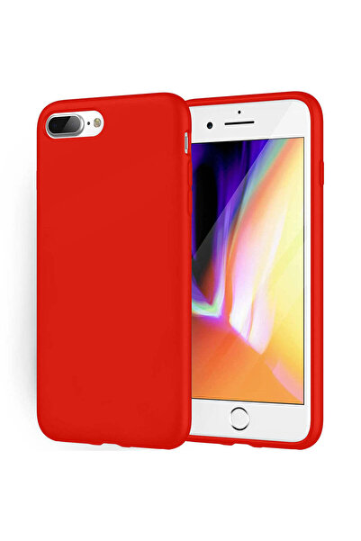 Casey Studios iPhone 7 Plus/8 Plus Soft Silicone Case, Microfiber Inside, Protection, Slim, Red