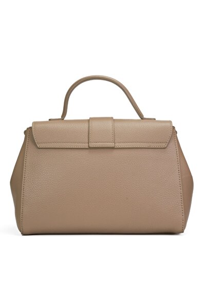 Posete Fagaras Elvila Leather Purse - Cream, 1 Compartment, 2 Pockets, Adjustable Strap 137 cm
