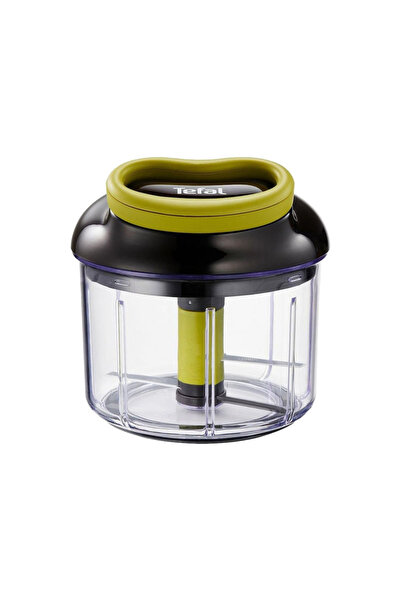 TEFAL 5 Second Mini Manual Chopper, 900 ml, stainless steel blades, blade holder, green-black