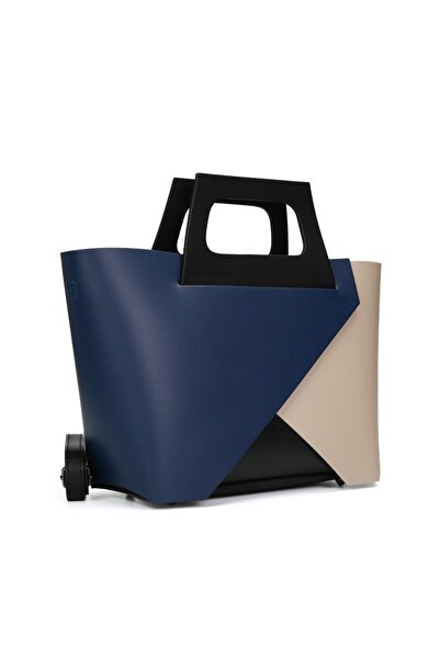 Posete Fagaras Mathilda Leather Purse - Navy Blue, Genuine Leather Office Bag...