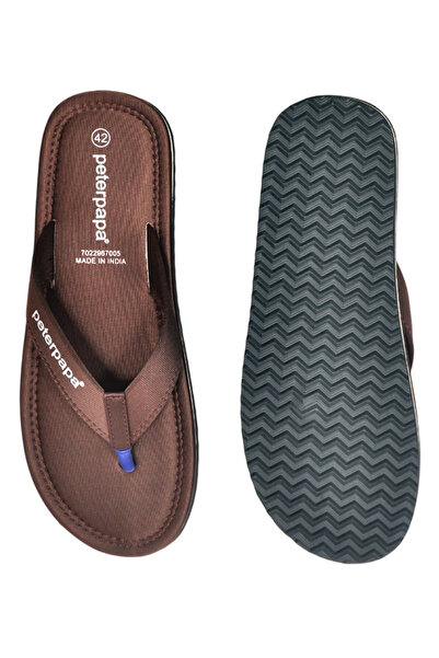 Peterpapa By Styli Men Brown Logo Print Flip Flops