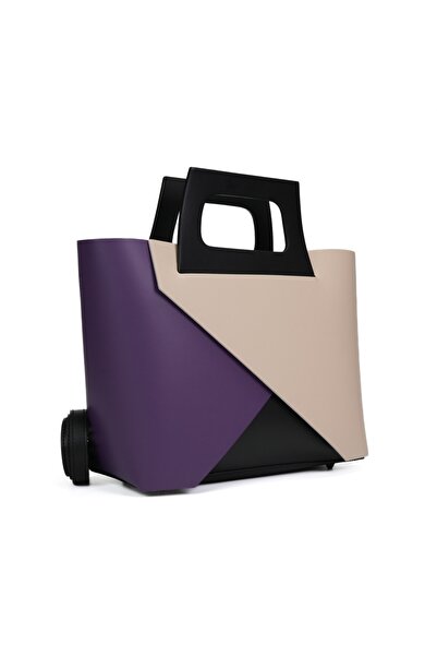 Posete Fagaras Poseta Piele Mathilda - Mov, 2 Compartimente, Bareta Nereglabi...