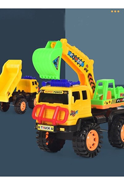 Generic Kids Engineering Truck Toy Push-Pull Sliding, Outdoor Sand/Construction Play for Boys Girls 3+