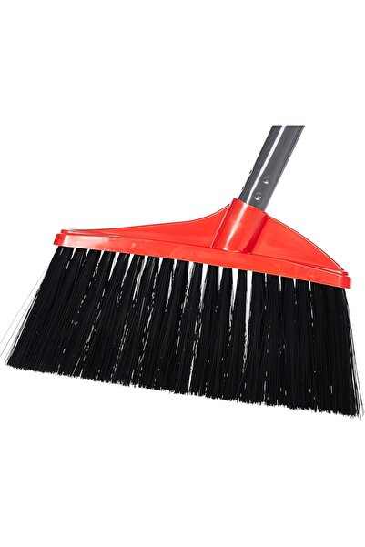 fitto طقم مكنسة ومجرفة - مقبض معدني متين، حامل عمودي، مقبض طويل لسهولة الكنس