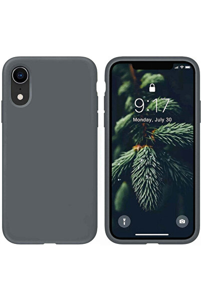 Casey Studios iPhone XR Soft Silicone Case, Microfiber Inside, Protection, Slim, Dark Grey