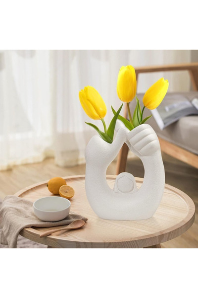 OEM Boho ceramic vase, decorative for living room, office, bedroom, bathroom, kitchen, 14 x 17 x 6 cm