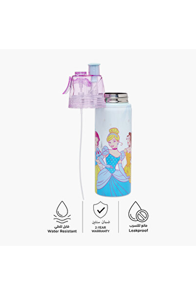 Disney Princess Stainless Steel Water Bottle with Water Mist Trigger – 500 ml