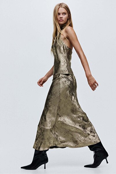 H&M Satin maxi skirt