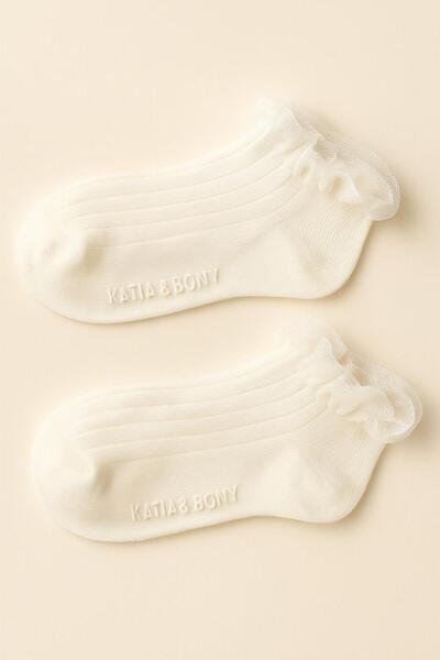 Katia&Bony Girl's Tulle Accessory Step Socks Ecru
