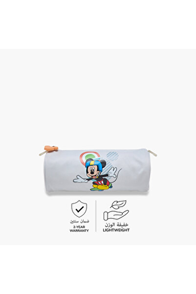 Disney Mickey Mouse Print Pencil Case with Zip Closure