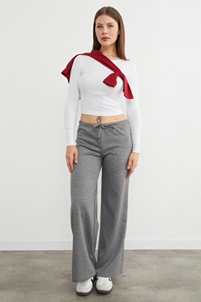 Fulla Moda Wide Leg Modal Pants with Tie Waist