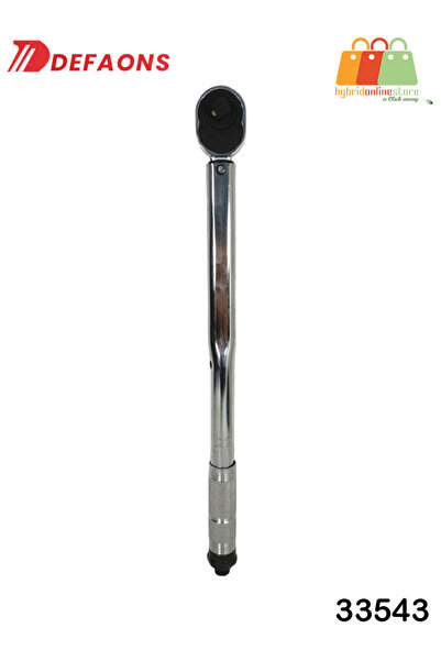 DEFAONS 1/4" Drive Torsion Click-Type Torque Wrench (33543) – Precise, Anti-Slip Handle, 47CM