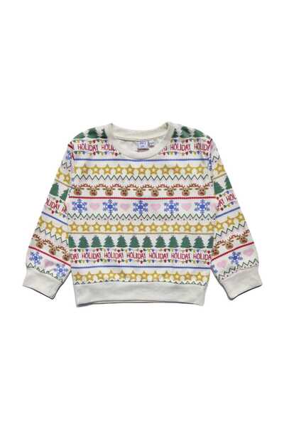 Mo Kids Bluză de molton cu motive Craciun