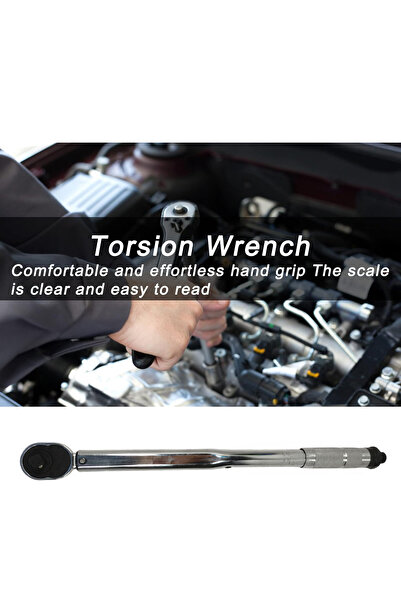 DEFAONS 1/4" Drive Torsion Click-Type Torque Wrench (33543) – Precise, Anti-Slip Handle, 47CM