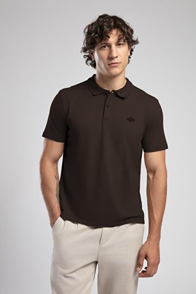 Lee Cooper Resao Men's Polo Neck T-Shirt Brown