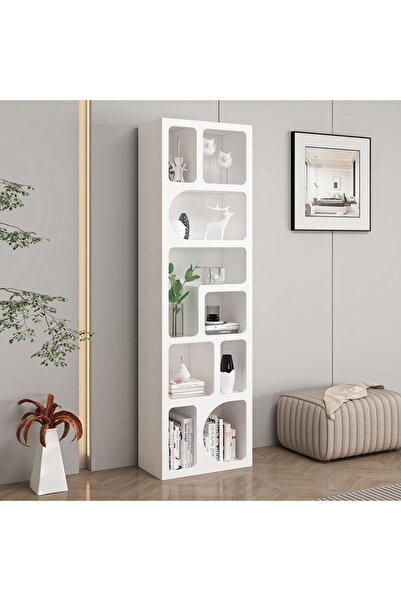 Minar Bohem Kitaplık 170 Cm Mebran - Beyaz