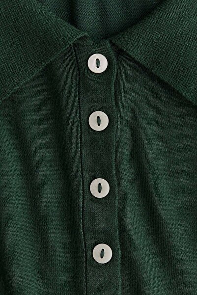 H&M قميص بولو بأكمام طويلة